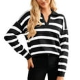 thumbnail image 3 of 100 Polyester Shirts Women Short Sleeve Tops for Women Lose Women Shirts Long Sleeve Shirts for Women Fall Short Sleeve Tee Tops Short Sleeve Athletic Shirt Stripped Short Sleeve Shirt Women Apparel, 3 of 4