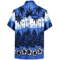 thumbnail image 4 of HAPPY BAY Men's Hawaiian Shirts Short Sleeve Button Down Shirt Men's Hawaii Shirts Boho Holiday Casual Summer Beach Shirts for Men Funny XL Dark Bushy, Blue, 4 of 6