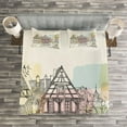 thumbnail image 3 of Ambesonne German Quilted Bedspread Set 3 Pcs, Historic Nuremberg Scene, Queen Size, Multicolor, 3 of 3