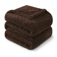 thumbnail image 6 of Exclusivo Mezcla Fuzzy Fleece King Size Bed Blanket, Lightweight Fluffy Solid Velvet King Blankets, 90x104 Inches, Coffee, 6 of 11