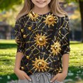 thumbnail image 6 of Xdegoge Girls Halloween Shirts Print Long Sleeve Watercolor Graphic Tees Crewneck Fall Casual Pullover Holiday Festival Clothes, 6 of 6