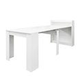 thumbnail image 6 of Extendable Console Table with Extension Leaves Holder, Mid Century Modern Expandable Dining Table with Storage, 20''(98.4'') x 36'' Kitchen Table for Living Room, Farmhouse, Italian Furniture, White, 6 of 9