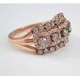 thumbnail image 3 of Sparkle Jewels Women's Brown & White CZ Cluster Ring Set in Rose Gold Finish Vintage-Inspired Bridal or Fashion Jewelry, 3 of 5
