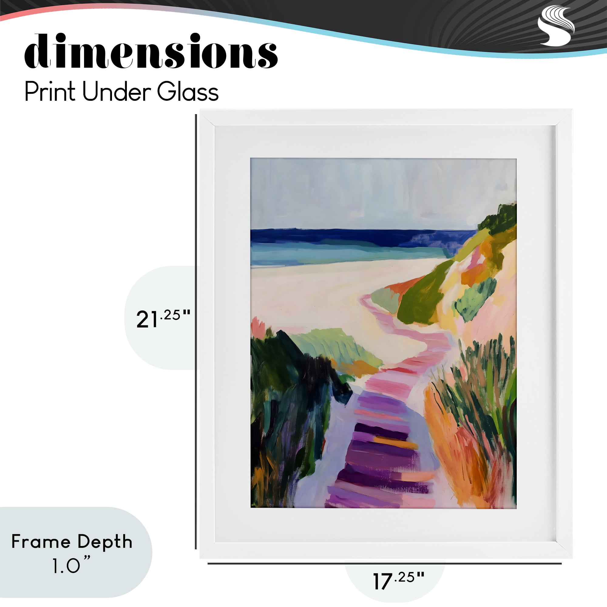 Stupell Industries Pastel Beach Pathway to Shore White Framed Print Under Glass, design by The Prints Vibe