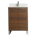 thumbnail image 2 of Fine Fixtures Opulence Collection 24 in. W x 18 in. D x 33 in. H Bathroom Vanity in Walnut Ebony with White Carrara Sintered Stone Sink - Chrome hardware, 2 of 8