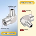 thumbnail image 2 of Uxcell 2 Pack 304 Stainless Steel Pipe Fittings, 90° 1/4" FeMale NPT to 1/4" Male NPT Barstock Street Elbow W/ Sealing Tape, Forged Pipe Fitting Connector for Air, Oil, LP, 2 of 7