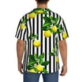thumbnail image 3 of Kdxio Men'S Hawaiian Shirt For Men Short Sleeve Shirt Lemons On Striped Summer Casual Holiday Beach Button Down T-Shirts, 3 of 5