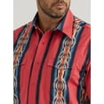 thumbnail image 3 of Wrangler Men's Checotah Long Sleeve Red Western Shirts 112346069, 3 of 4