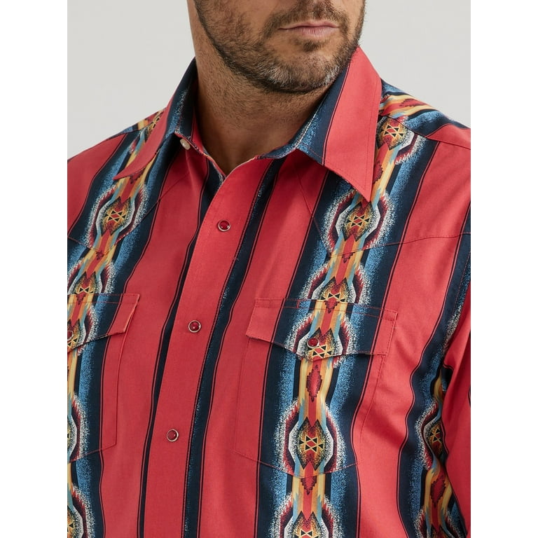 Wrangler Men's Checotah Southwestern Striped Print Long