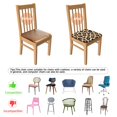 thumbnail image 5 of Classic Leopard Print Seat Covers for Dining Room Chairs Set Of 4,Stretch Printed Washable Chair Seat Cover with Elastic Ties and Button,Removable Waterproof Couch Cushion Covers, 5 of 6