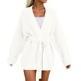 thumbnail image 5 of WRKEKC Cardigan Sweaters for Women Solid Color Mid Length Belted V-Neck Long Sleeve Knit Cardigan with Pockets, 5 of 5