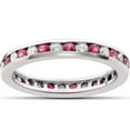 thumbnail image 1 of Bague Éternité Rubis & Diamant 1 1/2ct Or Blanc 14K, 1 of 2
