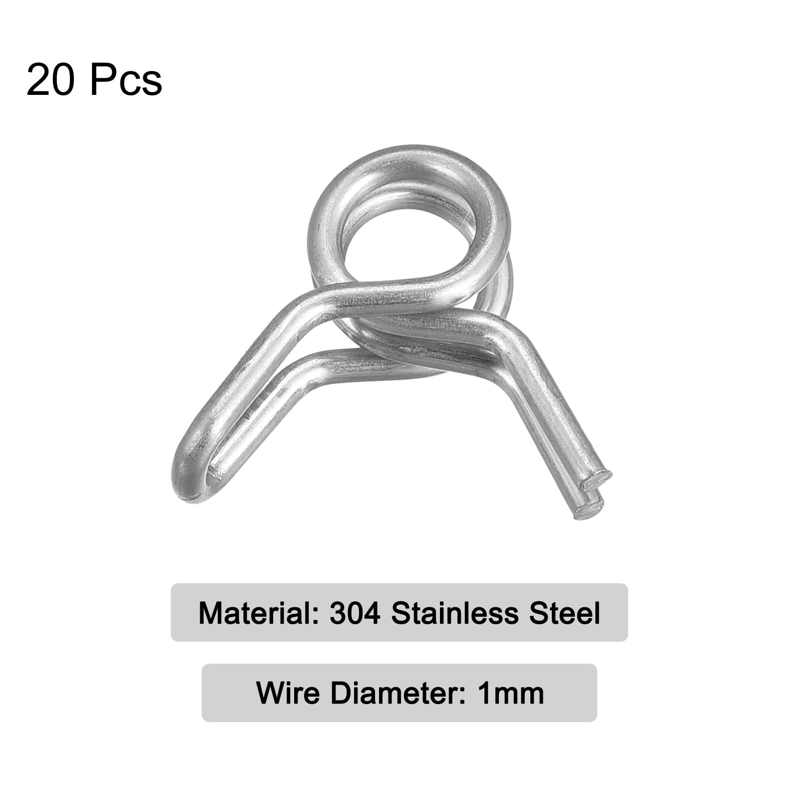 Unique Bargains Double Wire Spring Hose Clamp 304 Fuel Line Clips 0.47"x0.47"x0.14"