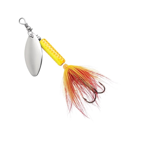 Blue Fox Whip Tail Deep Runner Inline Spinner 1/8oz Orange Chartreuse Silver