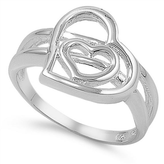 Criss Cross Wave Forever Love Heart Ring 925 Sterling Silver Band Jewelry Female Male Unisex Size 7