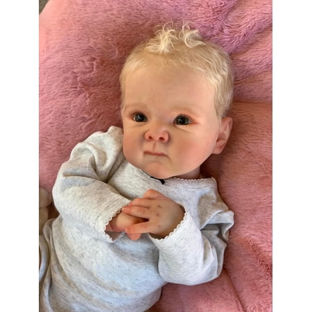 Lifelike Reborn Baby Dolls - Realistic 18" Poseable Newborn Baby Boy Dolls, Soft Cloth Body Real Life Baby Doll with Gift Box for Kids Age 3+