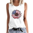 thumbnail image 2 of CFLVAEK 4th of July Tank Top for Women Fashion Sunflower American Flag Graphic Shirts Plus Size Sleeveless Crewneck Tank Tops Independence Day Going Out Tank Tops M, 2 of 4