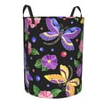 thumbnail image 2 of PAYOHTO Foldable Laundry Room Hamper Bucket Waterproof Bathroom Basket for College Student Living Room Storage Pillows Blankets Colorful Dragonflies Flowers, 2 of 8