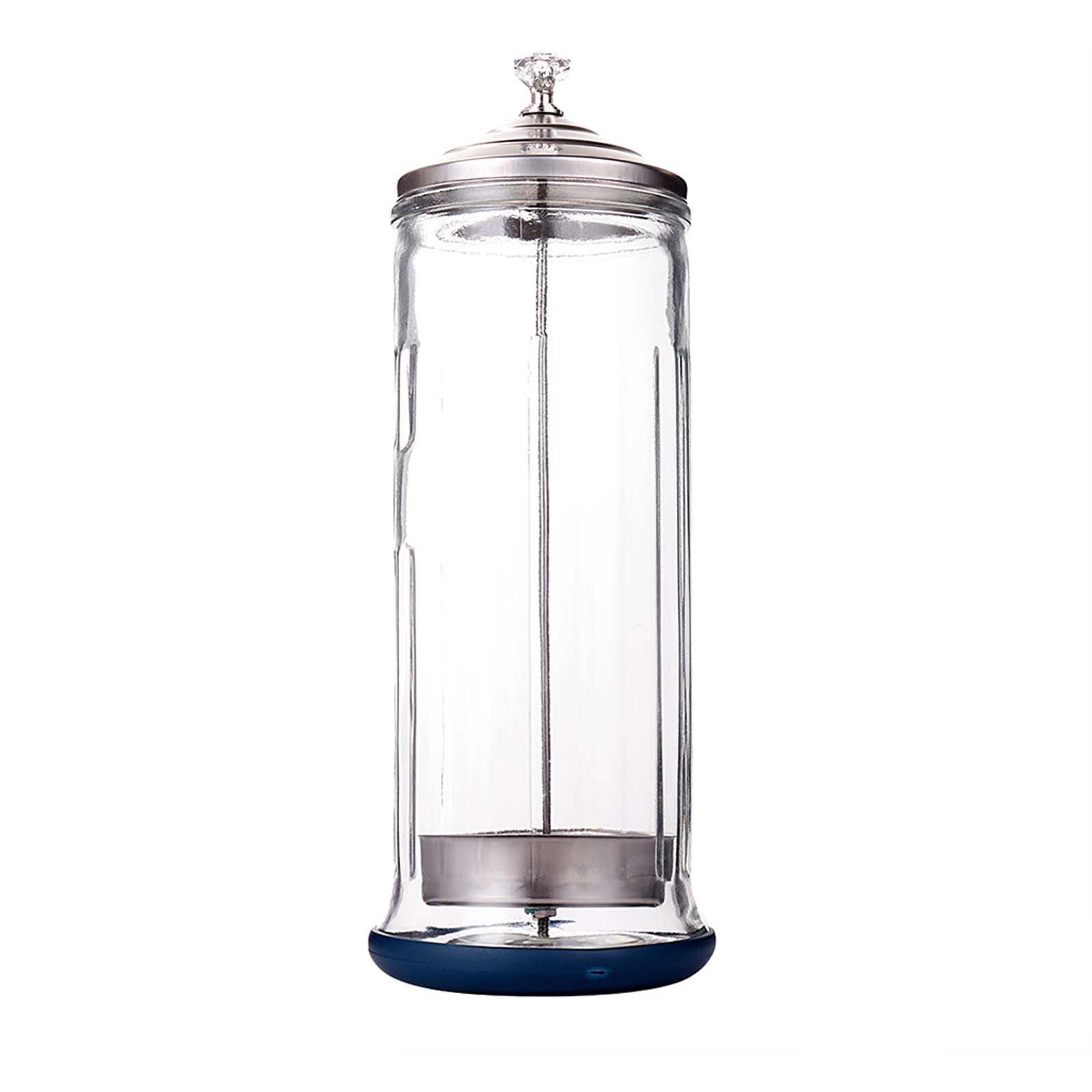 PRINxy Disinfectant Jar Hairdressing Tools Glass Sterilization Bottle With Stainless Steel Cap