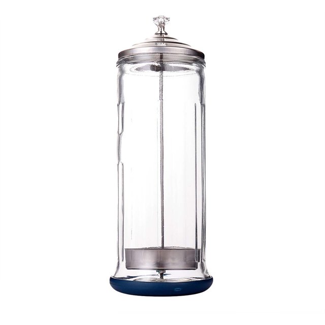 Agiferg Hairdressing Tools Glass Sterilization Bottle With Stainless Steel Cap