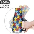 thumbnail image 6 of some thing Autism Awareness Colorful Puzzle Piece Skinny Stainless Steel Tumbler Vacuum Insulated Double Wall with Lid Straw,40oz Water Tumbler, 40oz Vacuum Insulated Double Wall Travel Tumbler, 6 of 6