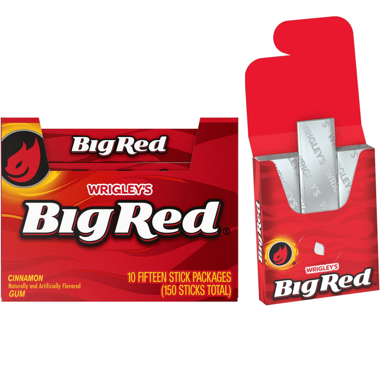 Wrigley's BIG RED CINNAMON Chewing Gum, 15 Pieces Each Pack (Pack of 20)  DOUBLE UP and SAVE - Walmart.com