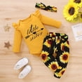 thumbnail image 4 of URMAGIC Infant Newborn Baby Girls Clothes Set Cotton Rompers Pants Headband 3PCS Outfit 0-18 Months, 4 of 12