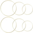 thumbnail image 1 of Sntieecr Paquete de 4 anillos de aro florales de metal grandes de 12 pulgadas, corona de macramé, anillo de aro dorado para manualidades, decoración de bodas y coronas navideñas, atrapasueños y manual, 1 of 4