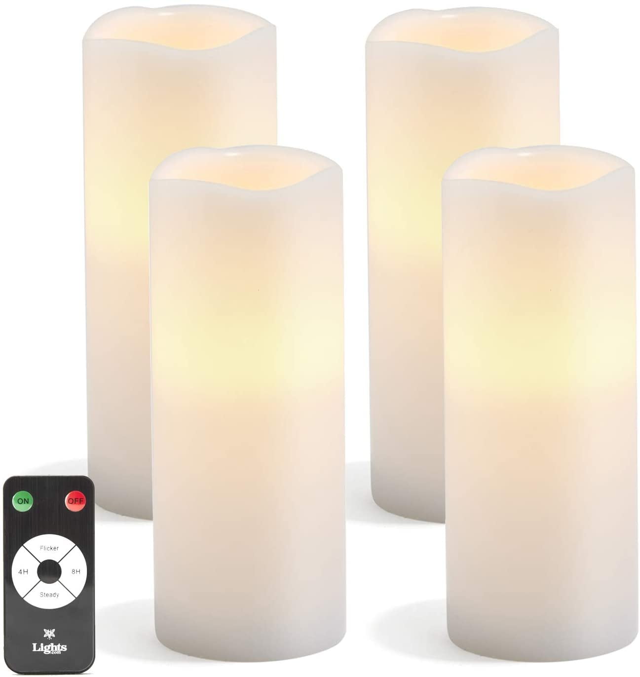 4x LED Flickering Flameless Taper Candles Light Battery Powered Remote Control