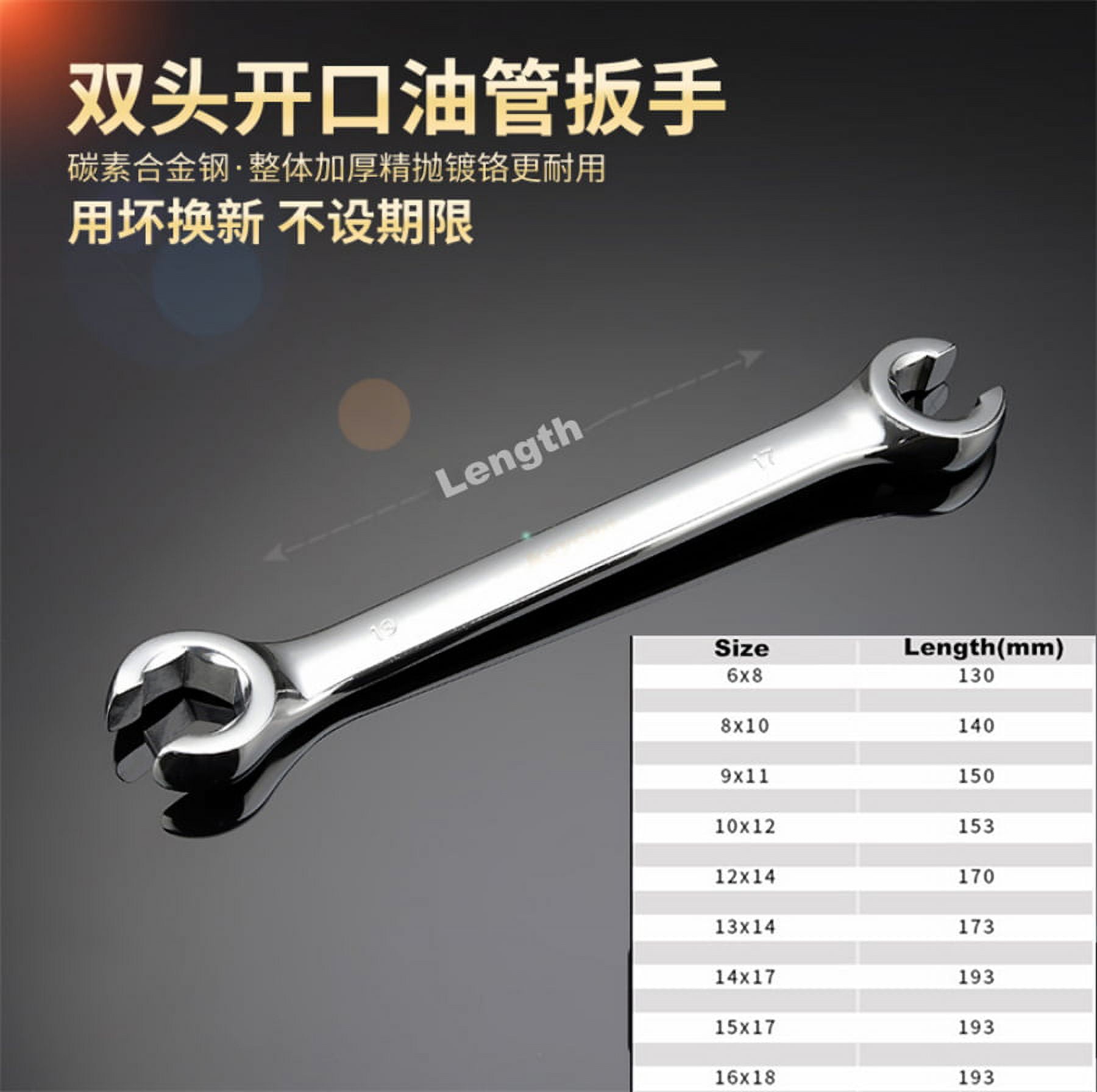 5Pcs Metric 6 Point Flare Nut Wrench Set w/Wrench Organizer Case Hand Tools