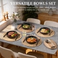 thumbnail image 3 of Vesteel Pasta Bowls Set of 4, 32oz Large Salad Bowls for Dinner Serving Soup, Ceramic Stoneware Pasta Plates with Textured Stripes, Microwave & Dishwasher Safe, Blackish Green, 3 of 8