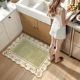 thumbnail image 5 of Lahome 2'x3' Boho Floral Washable Small Rug,Ultra-Thin Scalloped Rug, Non-Slip & Stain Resistant,Soft Low-Pile Mat for Kitchen, Bathroom, Bedroom Front Door Indoor Entrance (2x3ft,Green), 5 of 10