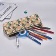 thumbnail image 5 of Rocae Tropical Leaves Flower for Leather Pencil Case - Zippered Pen Case Stationery Bag Zipper Pouch Pencil Holder For Men Women Businessmen And Artists, 5 of 5