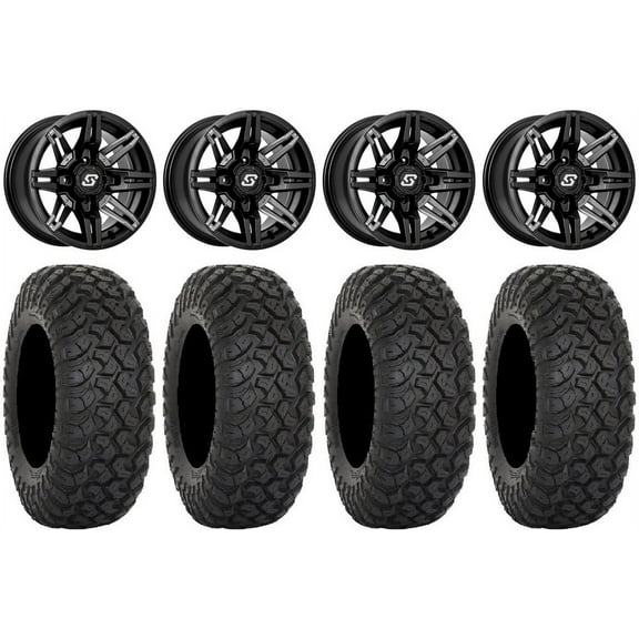 Sedona Rukus 14" Black Wheels 28" RT320 Tires Polaris RZR XP 1000 / PRO XP / Ranger XP 900/1000