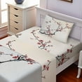 thumbnail image 2 of Ambesonne Floral Fitted & Top Sheet Set with Sham, Style Art Birds, Pale Maroon Black, 2 of 5
