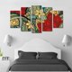 thumbnail image 3 of Cuadro decorativo floral abstracto mandala juego de 5 piezas 150x80 cm ideal para sala comedor oficina o espacio moderno, 3 of 5