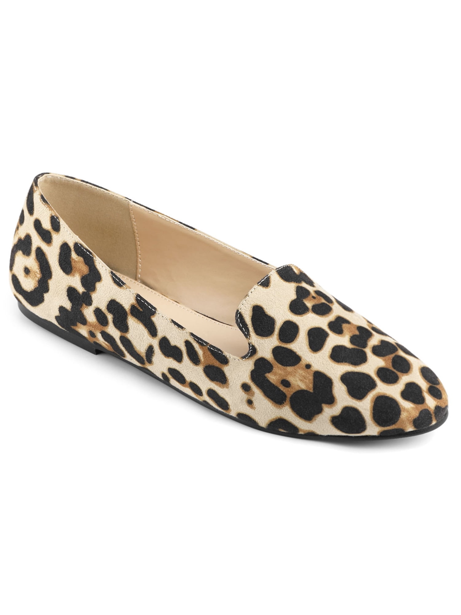leopard flat loafers