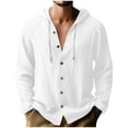 thumbnail image 1 of RXMEKW Solid Color Hooded Cardigan for Men with Button Front and Long Sleeves, 1 of 8