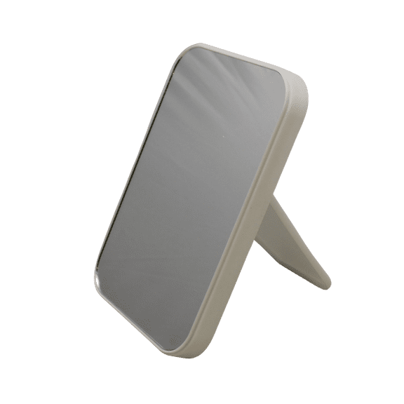 Dependable Industries Vanity Mirror with Stand Self Standing Plastic Frame Makeup Mirror White 8.5" x 5.75"