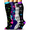 Black Purple White, variant on 4 Pairs Christmas Medical Sport Compression Socks - 15-20mmhg Graduated Knee-High Support for Men & Women, Ideal for Soccer, Running, and Nurses