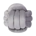 thumbnail image 1 of Almohada de nudo gris suave con forma de bola, almohada anudada para decoración del hogar, almohada redonda estética hecha a mano con forma de bola de, 1 of 8