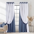 thumbnail image 5 of NICETOWN Blackout Curtains for Living Room, Grommet Room Darkening Ruffle Cute Thermal Insulated Drapes for Kid Room, W52 x L90, Set of 2, Blue Haze, 5 of 7