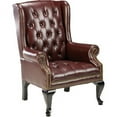 thumbnail image 2 of Lorell, LLR60605, 777 QA Queen Anne Wing-Back Reception Chair, 1 Each, Oxblood, 2 of 3