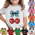 thumbnail image 2 of MKOSPLRT 4th of July Kids T-Shirt, Soft Cotton American Flag Print Crew Neck Short Sleeve Top for Boys Girls Blue 12-13 Years, 2 of 7