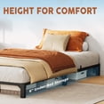 thumbnail image 4 of Tamaño individual size 6 pulgada metal platform marco de cama - no box spring o screws needed, 800 lbs capacity, heavy duty, tool-free assembly con reinforced iron slats & legs, 4 of 7