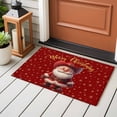 thumbnail image 4 of 2x3 Ft Entryway Area Rug, Red Santa Christmas Kitchen Rug Runner Washable Floor Mat, Western Cowboy Xmas Snowflake Non Slip Indoor Door Mat Throw Carpet for Bathroom Living Room Bedroom, 4 of 8