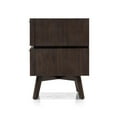 thumbnail image 3 of Mid Century Acacia Nightstand with Two Drawers and Black Metal Handles, 3 of 5