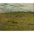 thumbnail image 2 of Nils Kreuger 24x20 Gold Ornate Framed and Double Matted Museum Art Print Titled - Grazing Sheep (1901), 2 of 4