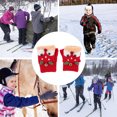 thumbnail image 2 of DEEPCRAFF 1 Pair Red Plush Flip-top Design Gloves for Kids Warm Outdoor Activities, 2 of 8