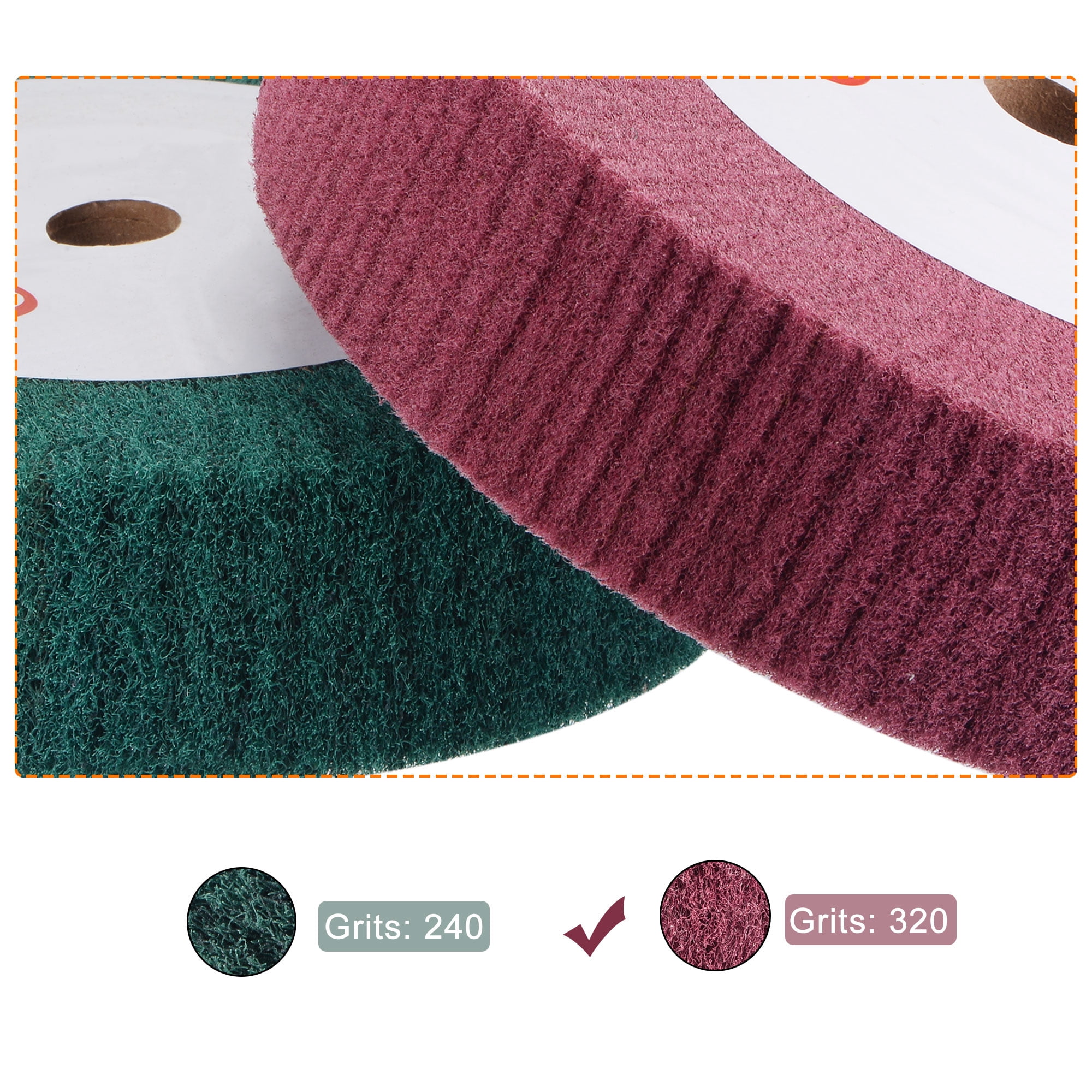 Unique Bargains Polishing Wheel Nylon Wire Drawing Abrasive Flap Red 200mm x 50mm
